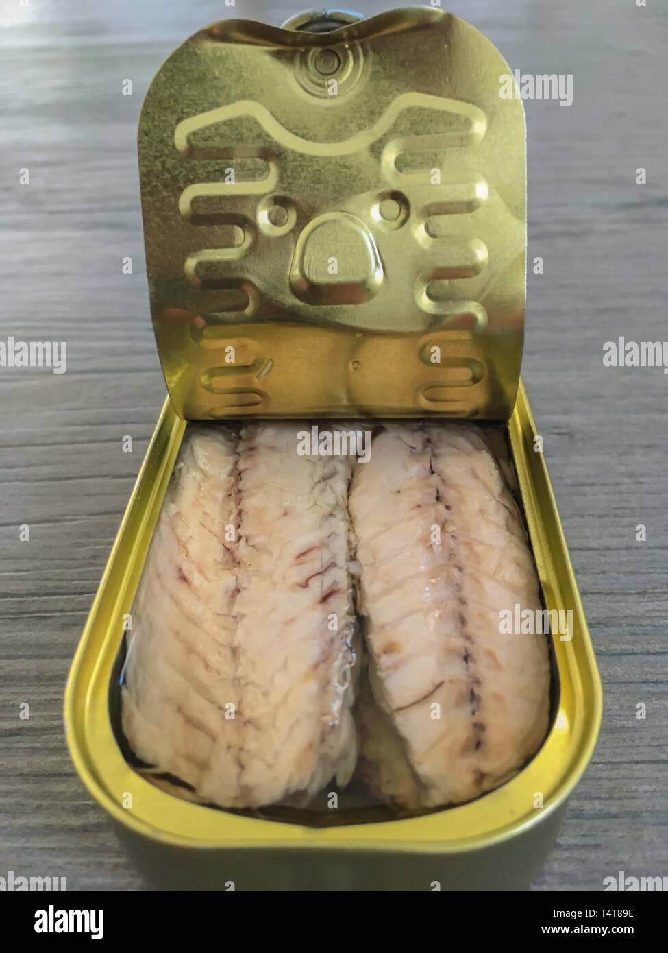 Mackerel in tin can Stock Photo Alamy