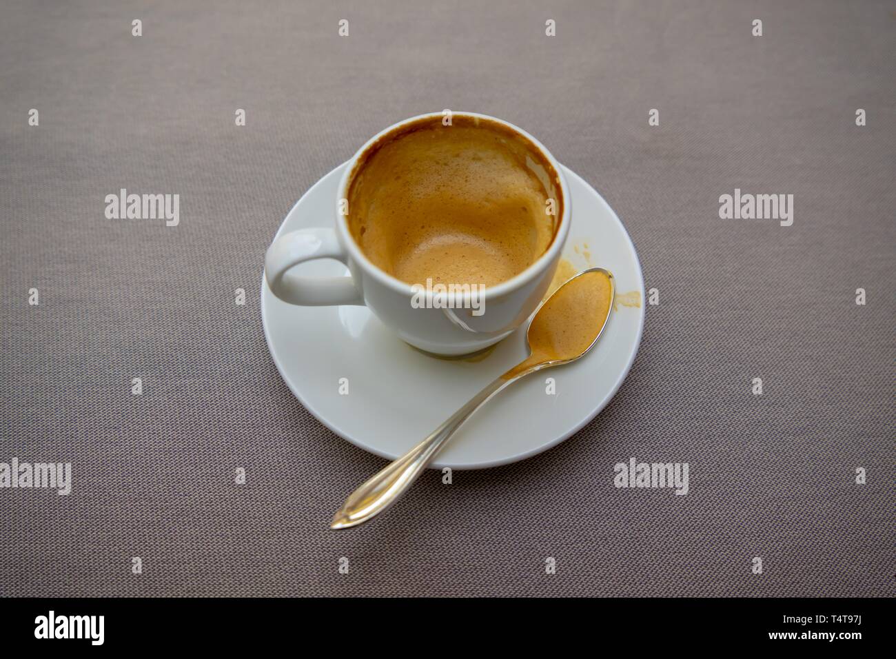 Empty Cappuccino Coffee Cup Stock Photo