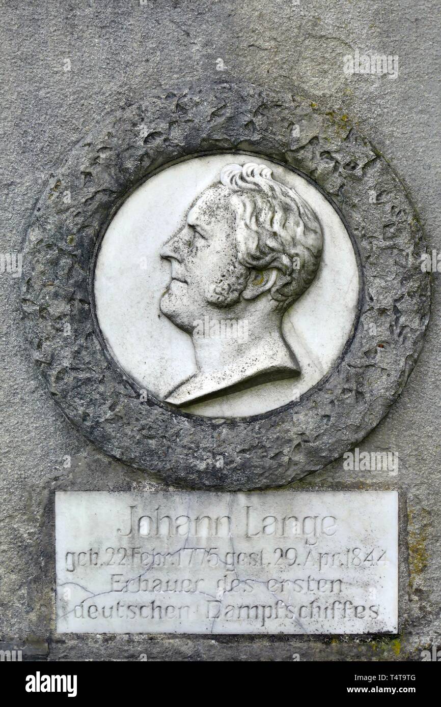Grave site of shipbuilder Johann Lange, Bremen Vegesack, Germany, Europe Stock Photo