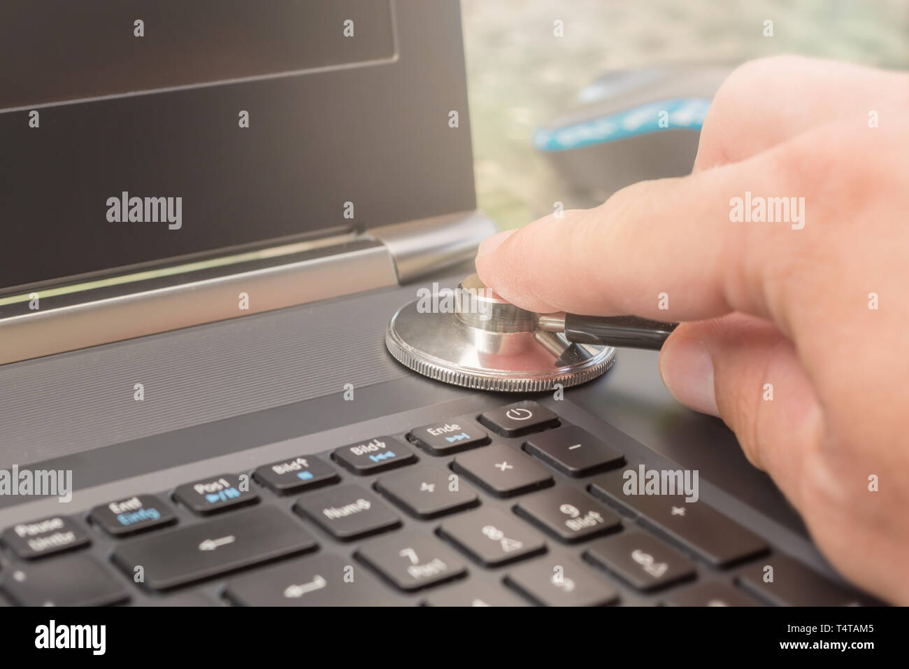 Diagnosis of problems with the computer Stock Photo