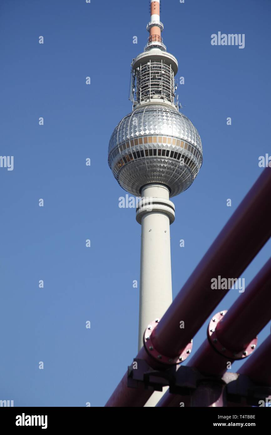 TV Tower Berlin, partial view, Berlin, Germany, Europe Stock Photo