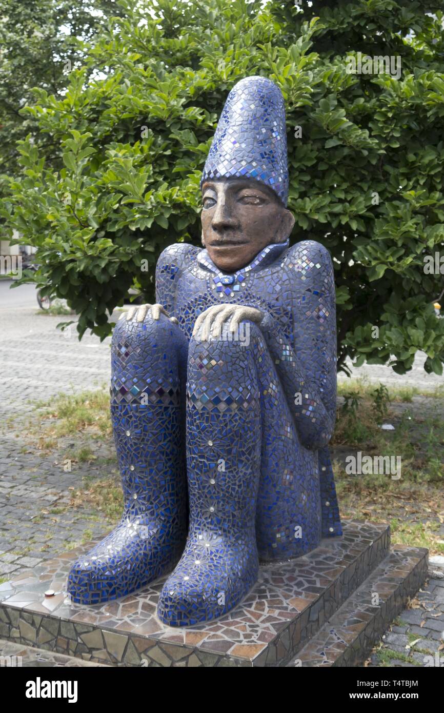 The sculpture star guardians of artist Christine Gersch, mosaic, Caroline Herschel, Berlin-Friedrichshain, Berlin, Germany, Europe Stock Photo