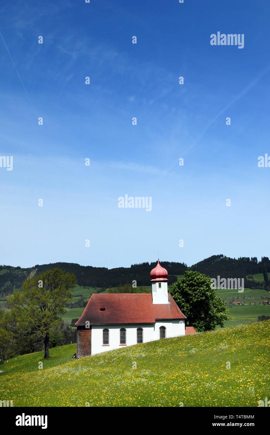 Chapel at Weitnau im AllgÃ¤u, Swabia, Bavaria, Germany, Europe Stock Photo