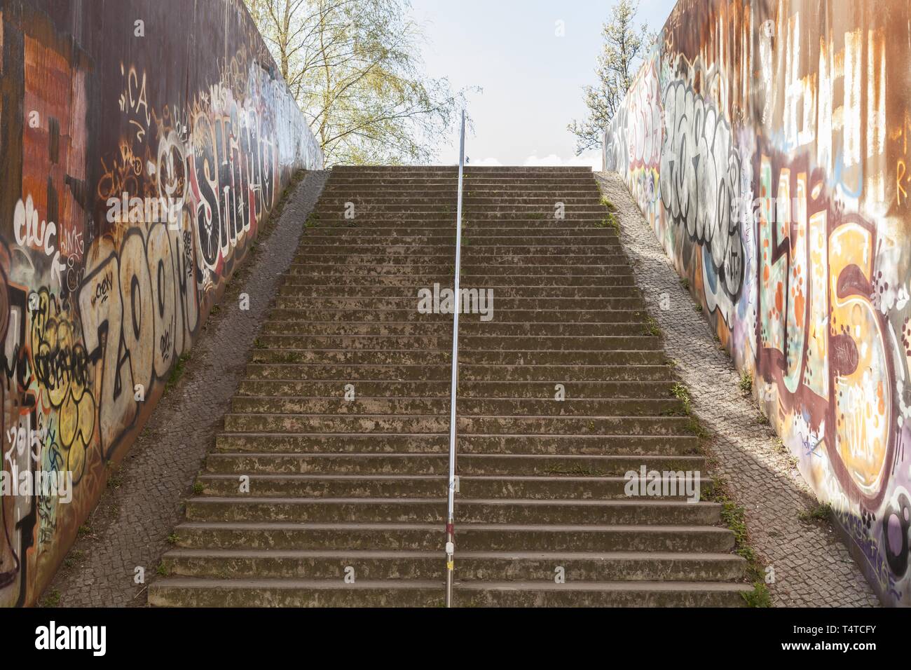 Stairs (Schwedter Strasse), Berlin, Germany, Europe Stock Photo