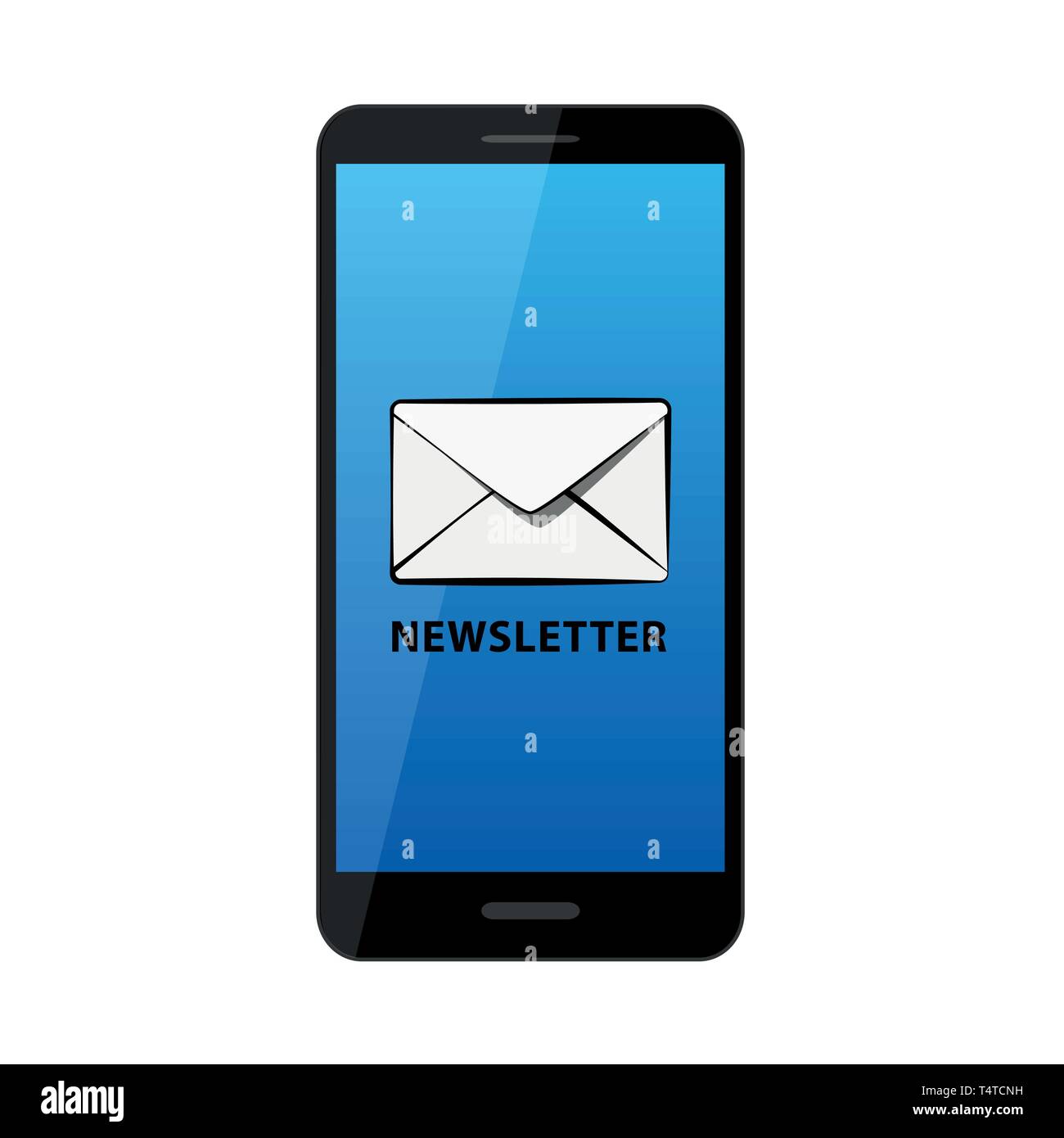 receive newsletter on the smartphone vector illustration EPS10 Stock Vector