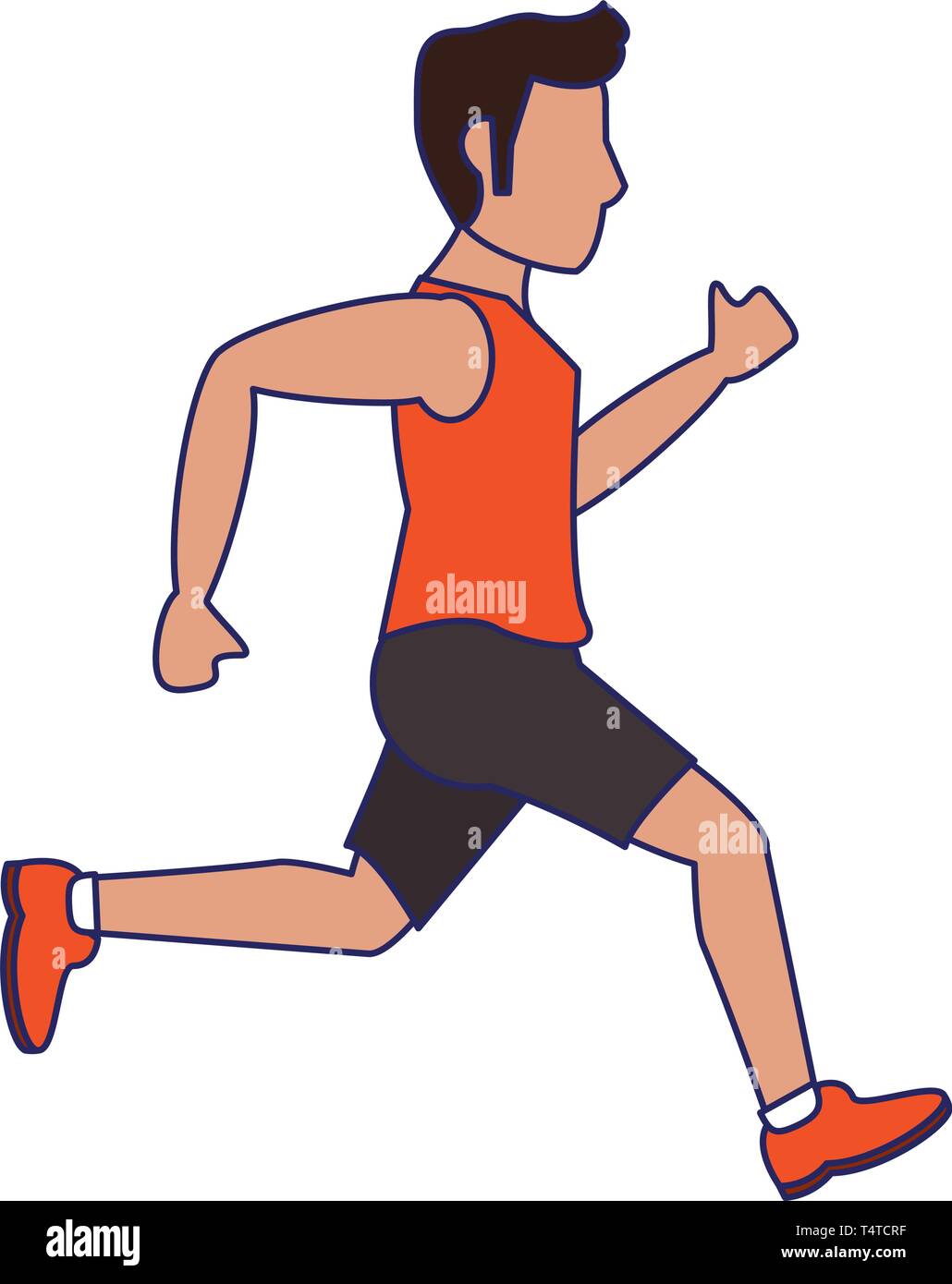 fitness man running sideview blue lines Stock Vector Image & Art - Alamy