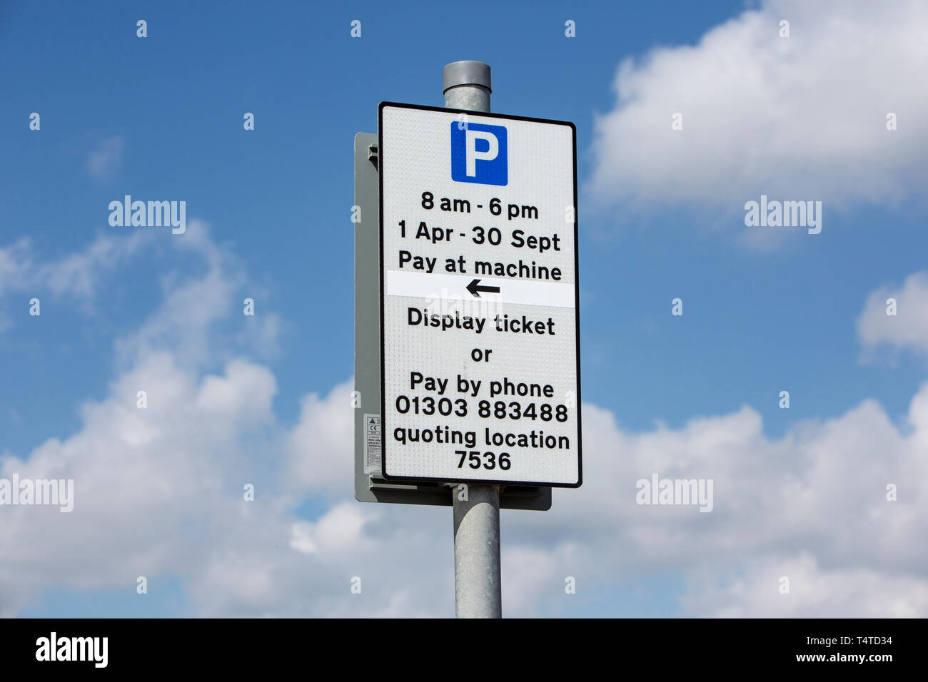 Pay And Display Sign Stock Photos & Pay And Display Sign Stock Images