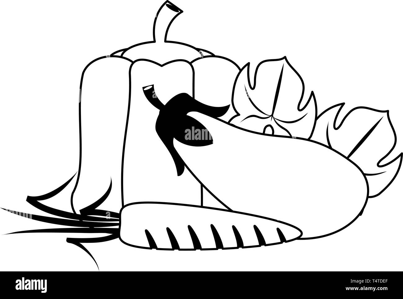 Vegetables healthy food in black and white Stock Vector Image & Art - Alamy