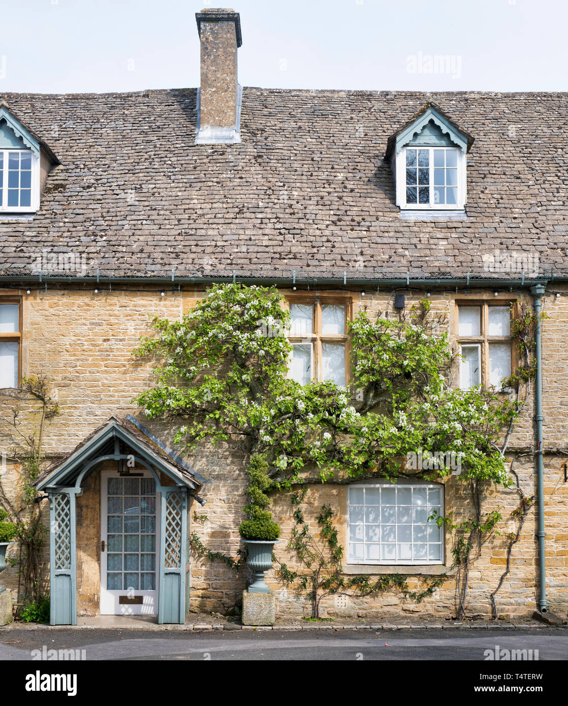 Cotswold stone town house in the market place of Stow on the Wold