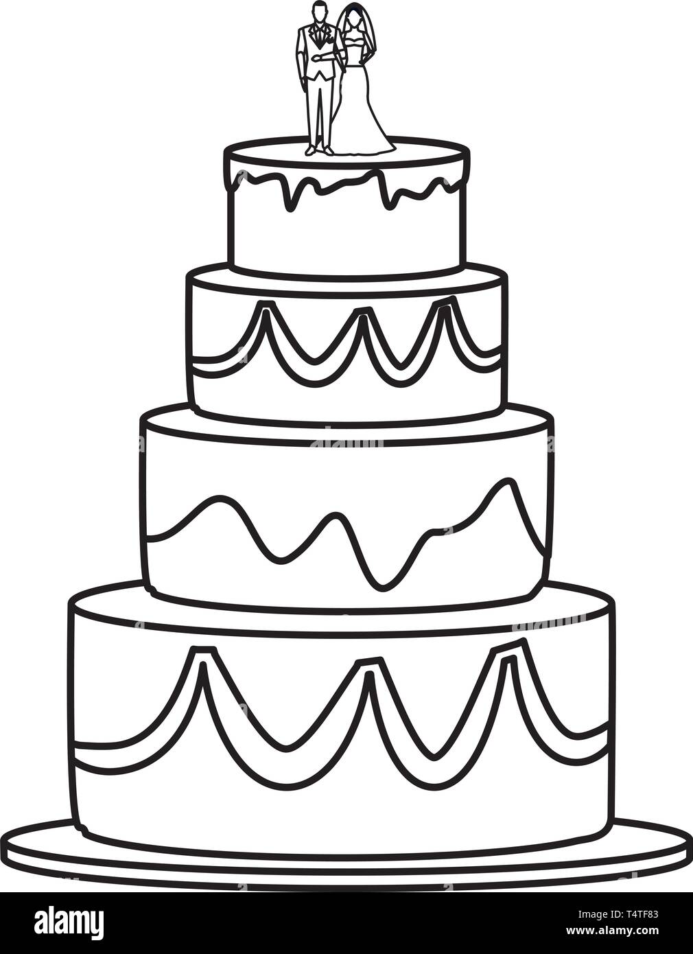 wedding cake icon black and white Stock Vector Image & Art Alamy
