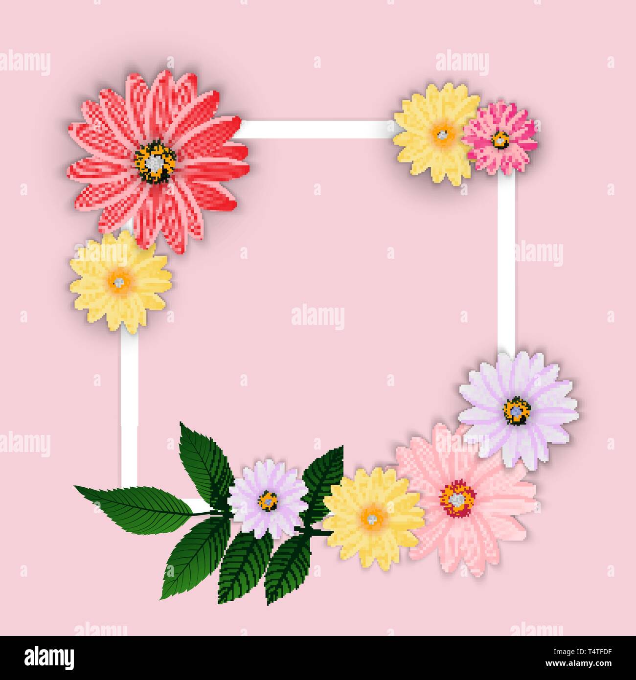 Abstract Flower Background Template. Vector Illustration Stock Vector