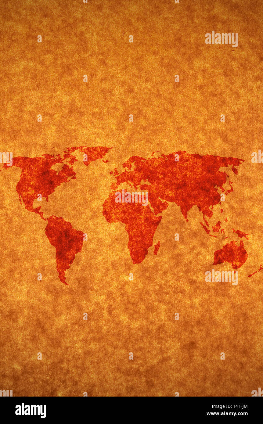 world map vector design on paper texture Stock Photo - Alamy