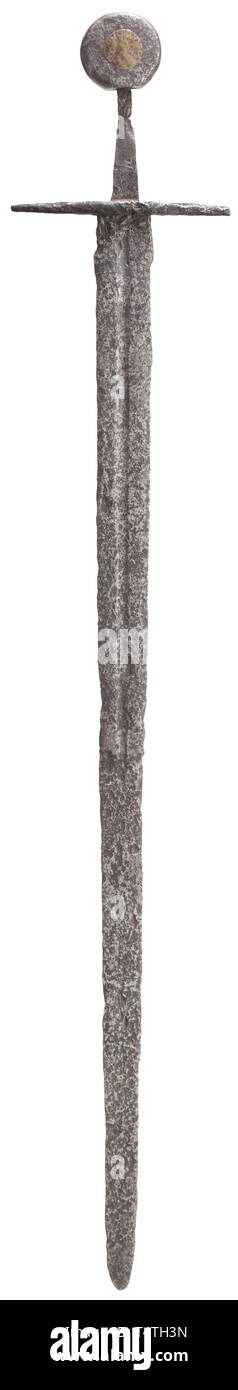 A Central-European medieval sword, circa 1300. Slender double-edged ...