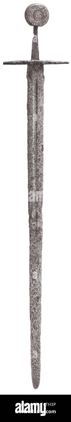 A Central-European medieval sword, circa 1300. Slender double-edged ...