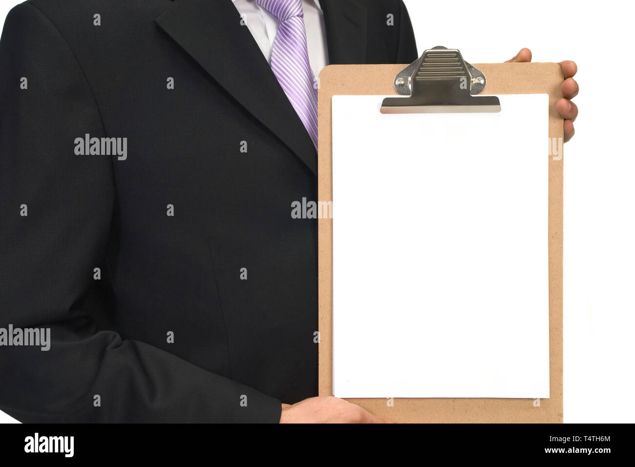 business presentation with empty clipboard on white Stock Photo - Alamy