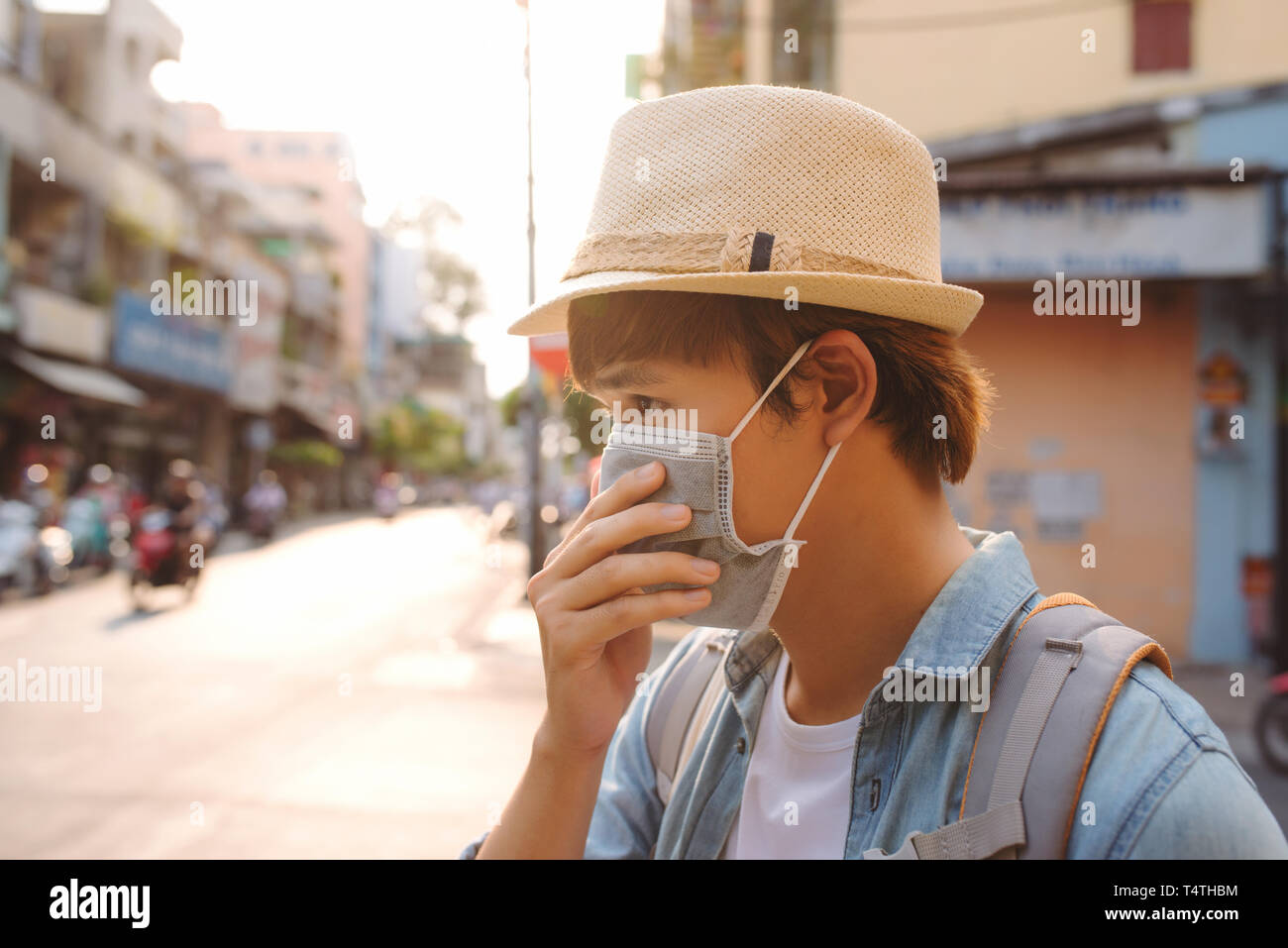 Vietnamese wearing face masks due to the pollution situation in Ho Chi