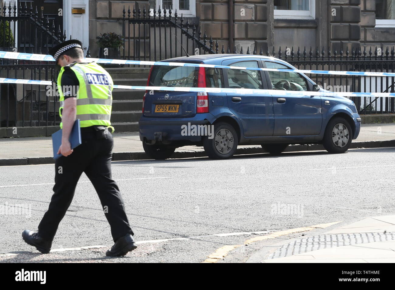 A Fiat Panda car which belonged to Trainspotting 2 star Bradley Welsh, who was shot and killed in Edinburgh, Scotland. Stock Photo