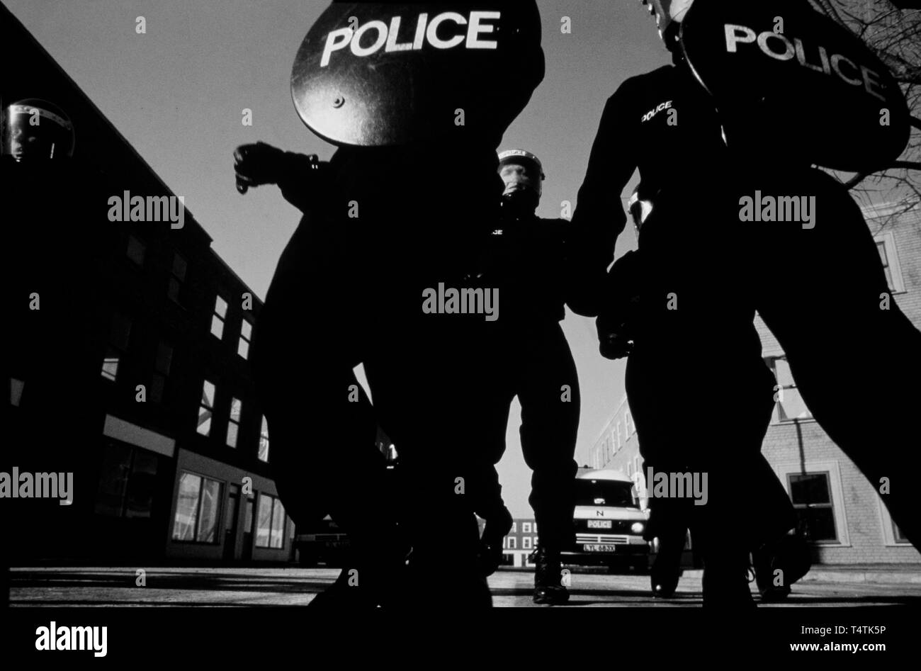British Police armed with guns. 1986 Photographs from a series