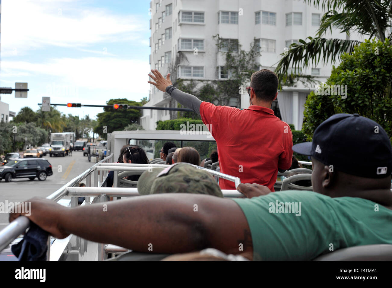 Miami Bus Tours Stock Photo