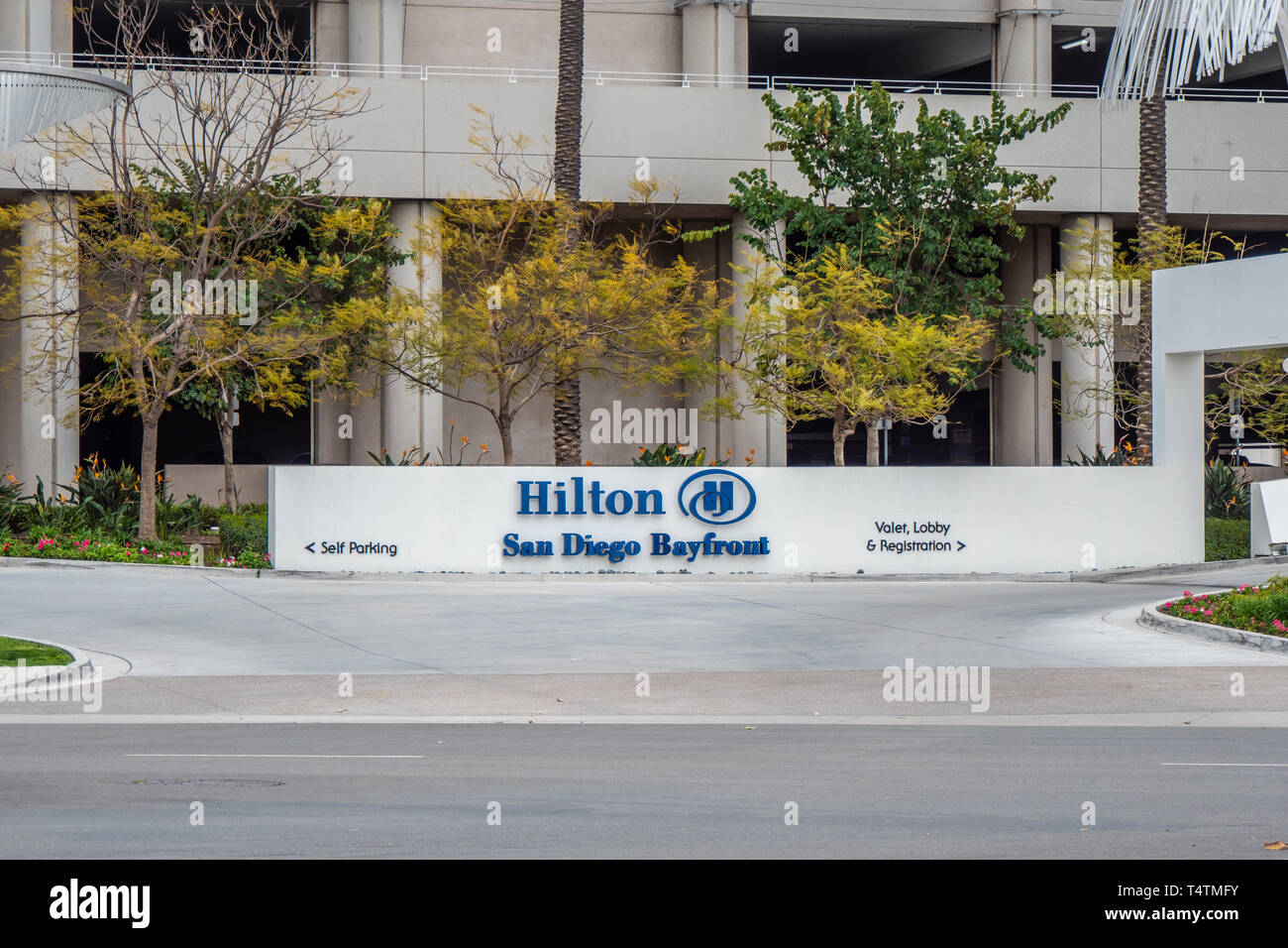 Hilton San Diego Bayfront - CALIFORNIA, USA - MARCH 18, 2019 Stock Photo