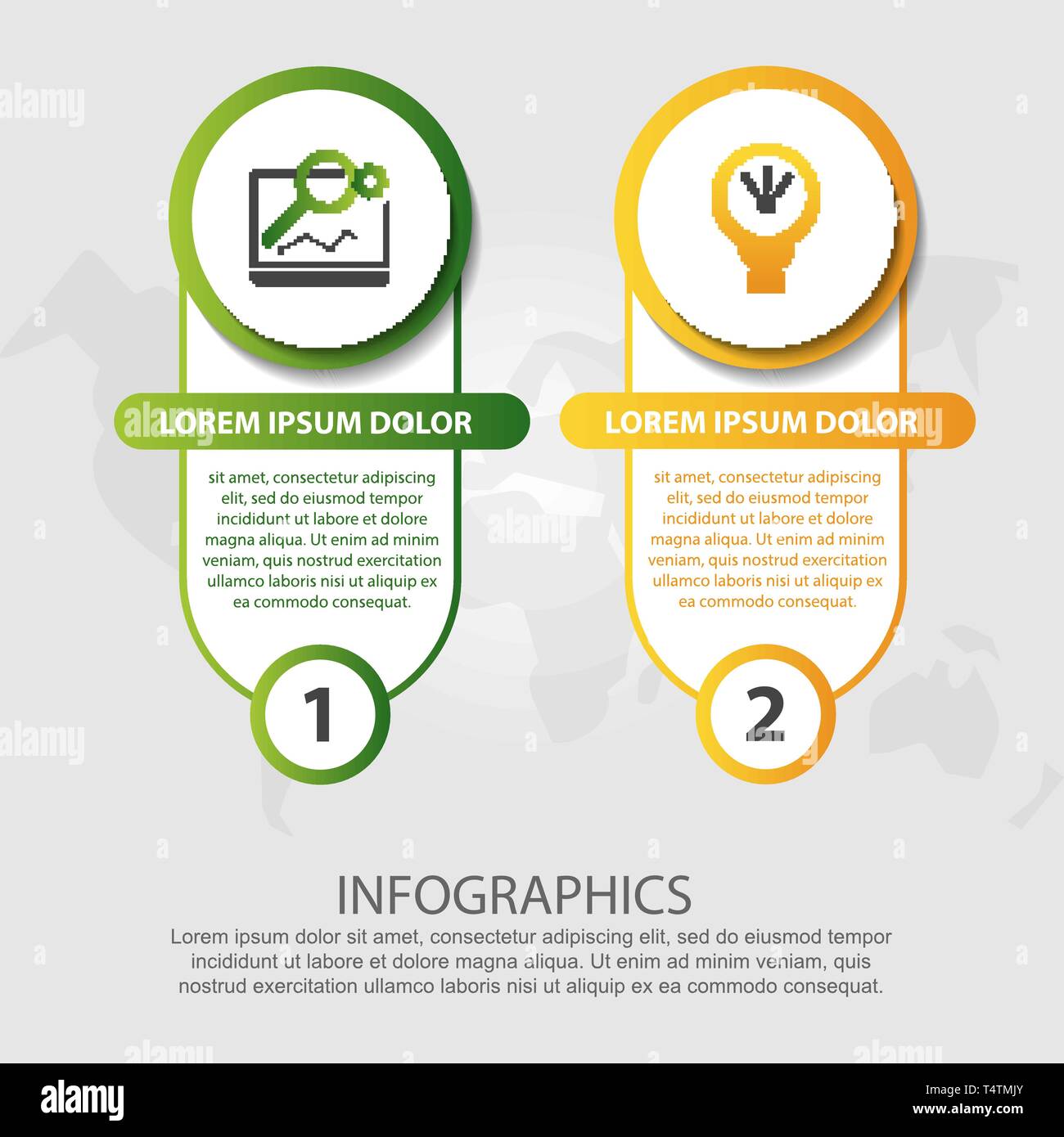 Modern 3D vector illustration. Circular infographic template with two ...