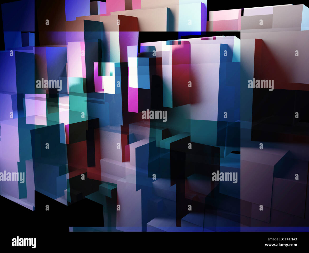 abstract design created in 3d and in photoshop using cube overlays Stock Photo