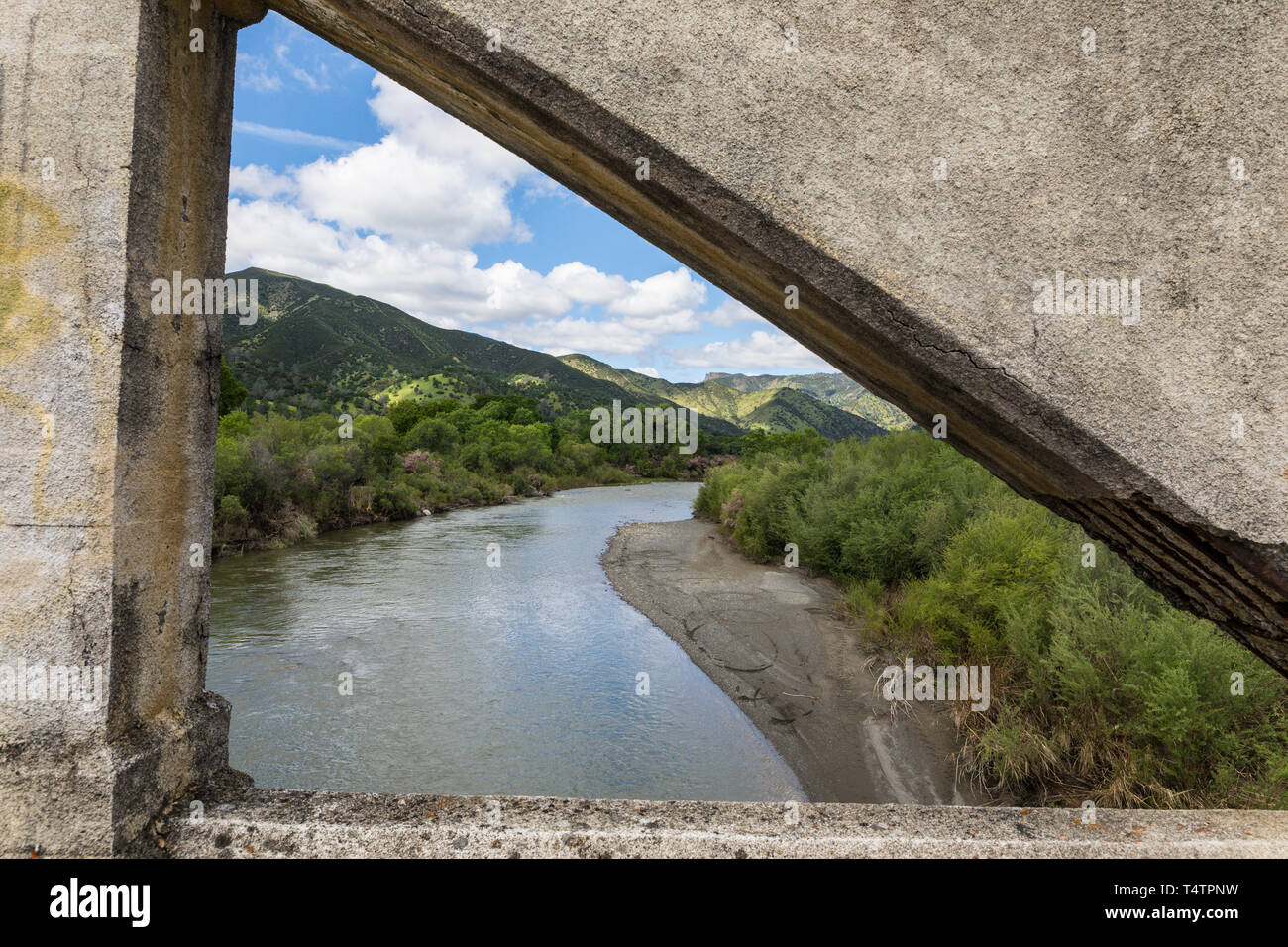 Rumsey Bridge spans Cache creek in the Capay Valley of California USA built in 1930 is scheduled for replacement due deterioration Stock Photo