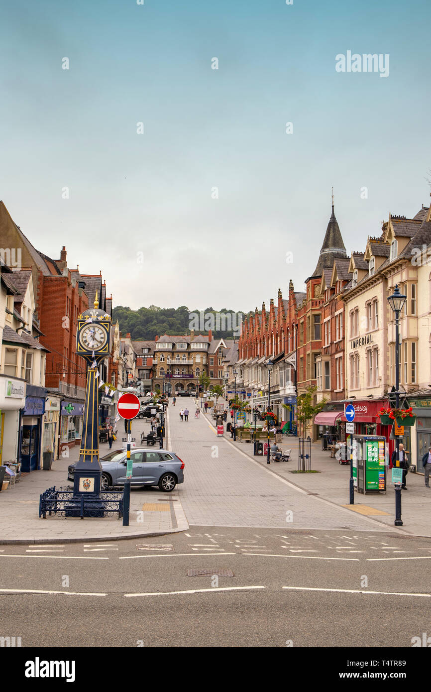 Station Road with clock tower in Colwyn Bay North Wales UK Stock Photo Alamy