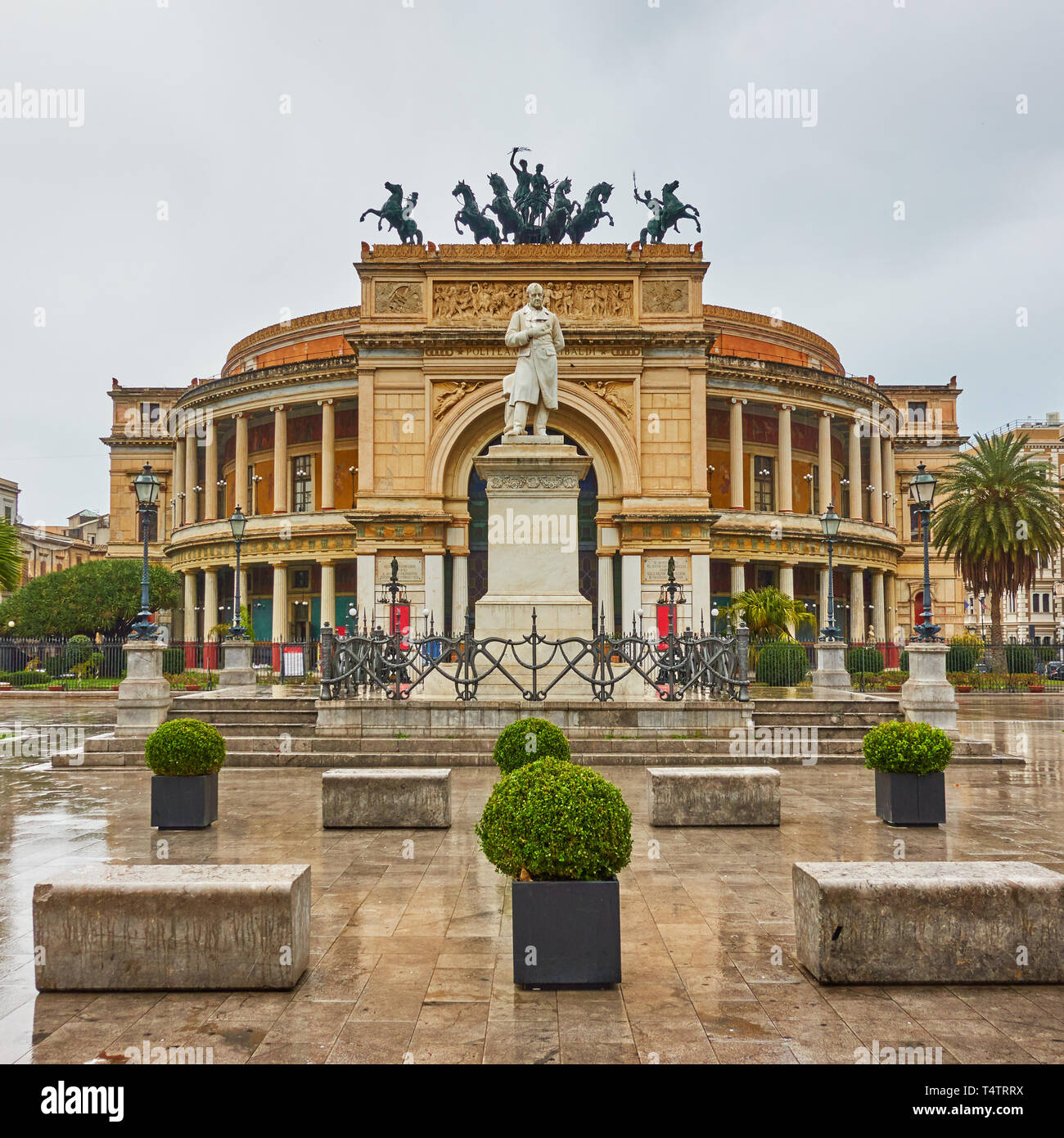 The Politeama Theatre in Palermo, Italy Stock Photo