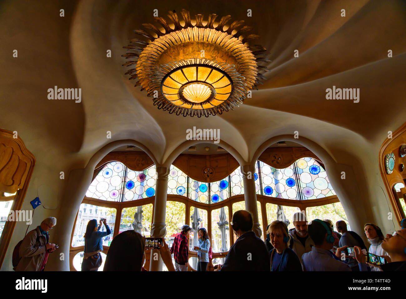 Interior of Casa Batlló, a building designed by Gaudi, in Barcelona, Spain Stock Photo