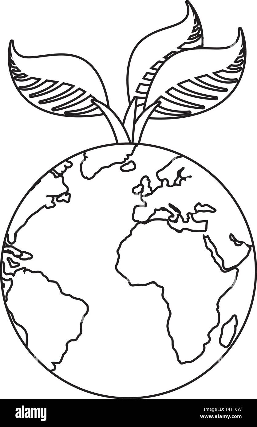 world planet earth with leafs plant Stock Vector Image & Art - Alamy