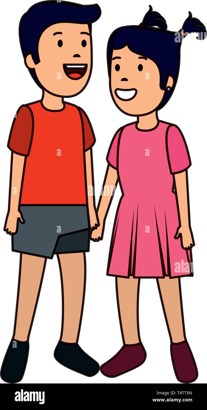 little kids couple characters Stock Vector Image & Art - Alamy