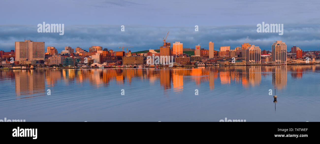 Halifax, Canada - May 09, 2014: Downtown Halifax skyline at daybreak. Halifax is the capital of the province of Nova Scotia, Canada. Stock Photo