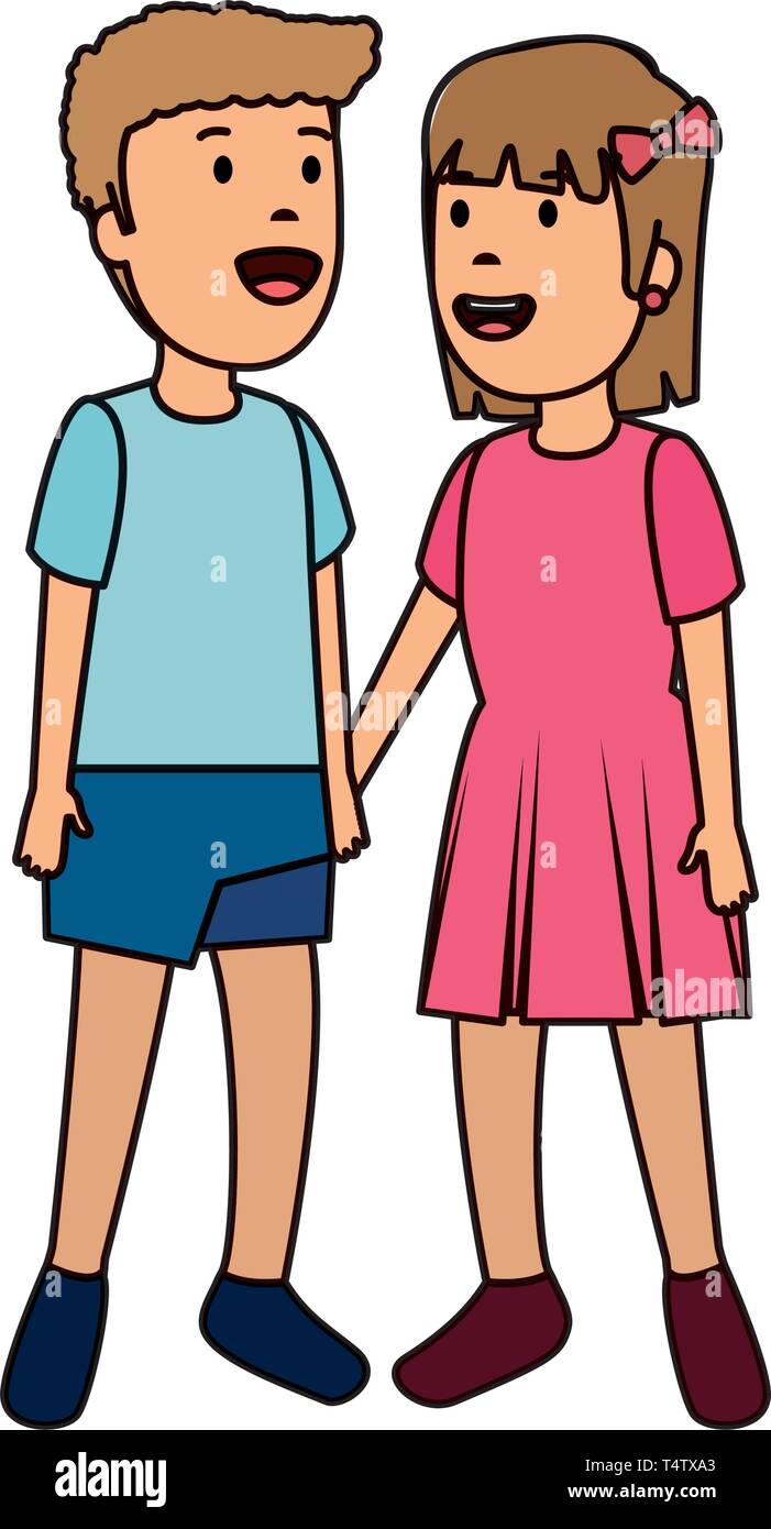 little kids couple characters Stock Vector Image & Art - Alamy