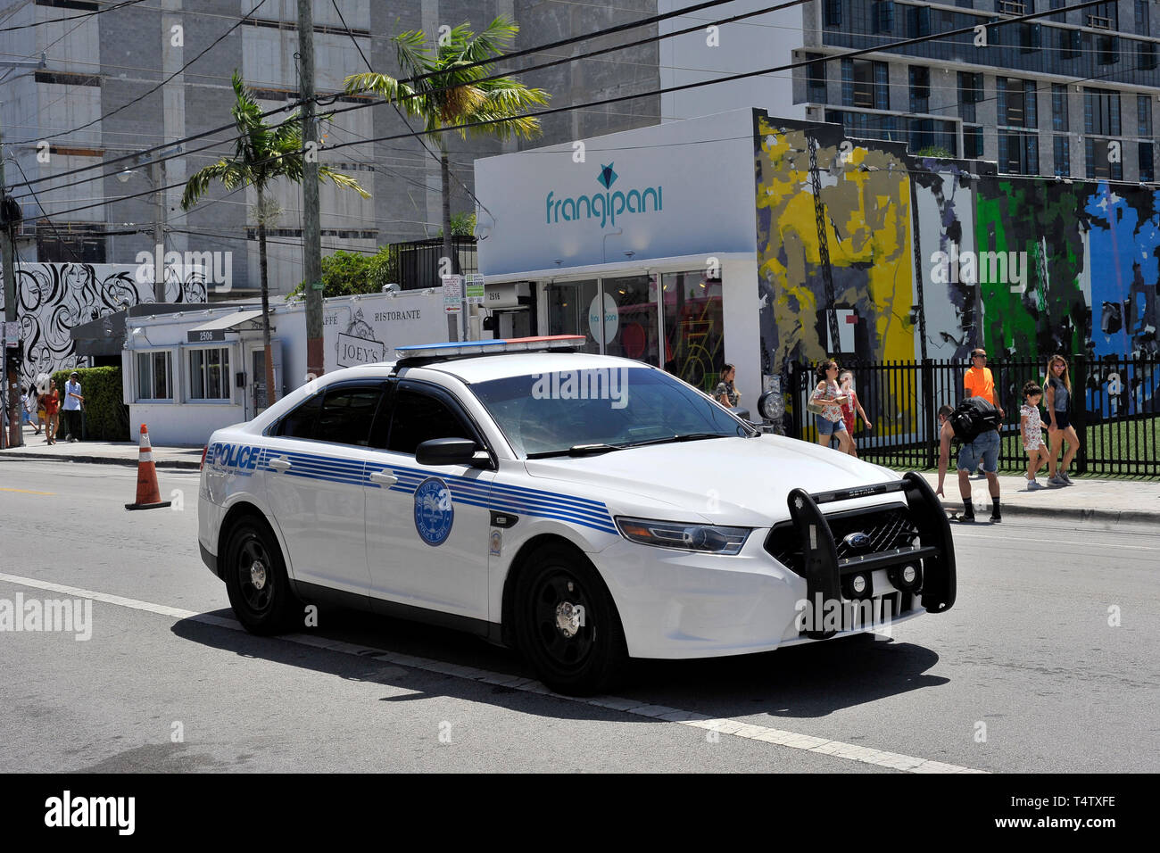 Police Car, Wynwood, Miami, Florida Stock Photo