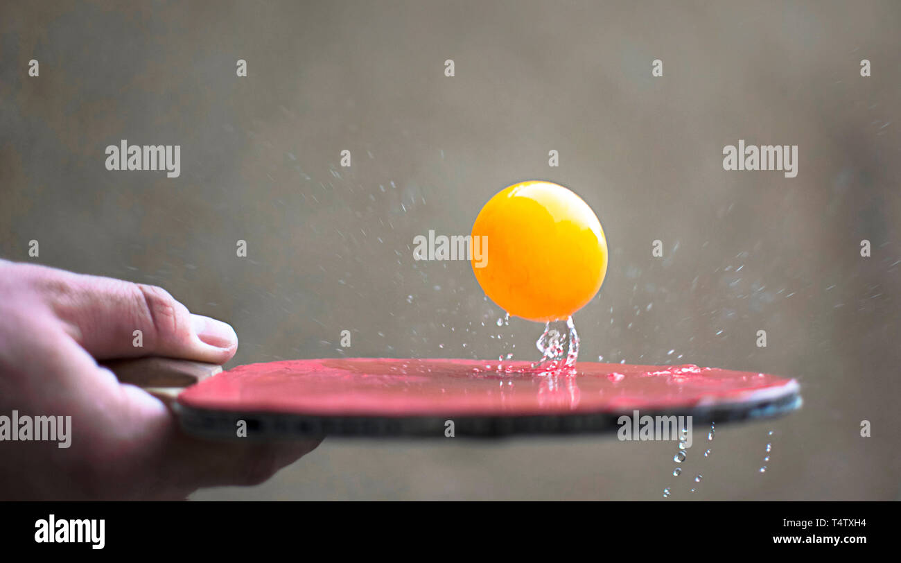 Tennis ball hitting racket close up hires stock photography and images