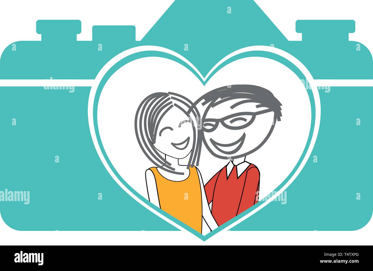 Portrait of a couple photographed Stock Vector Image & Art - Alamy
