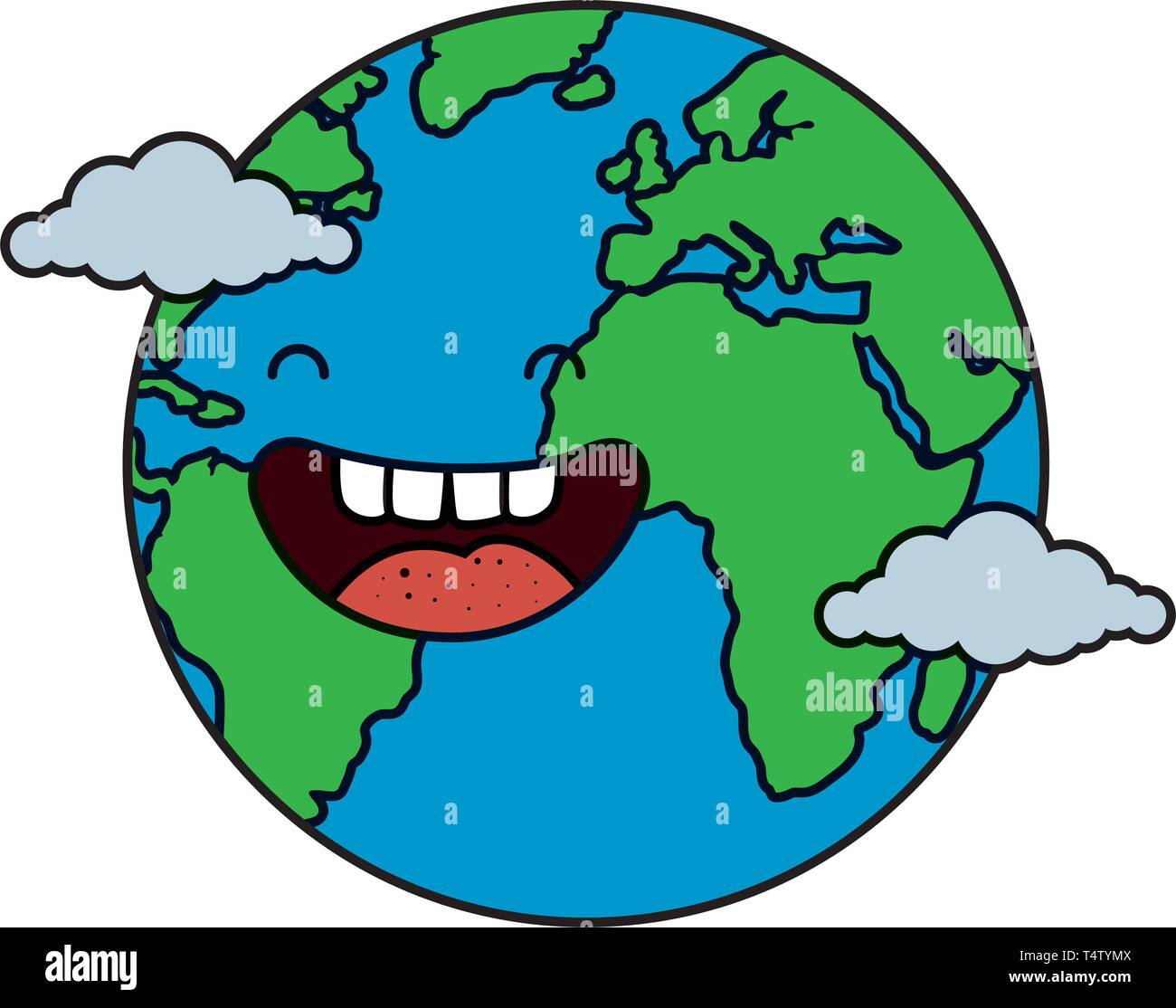 world planet earth with clouds character Stock Vector Image & Art - Alamy