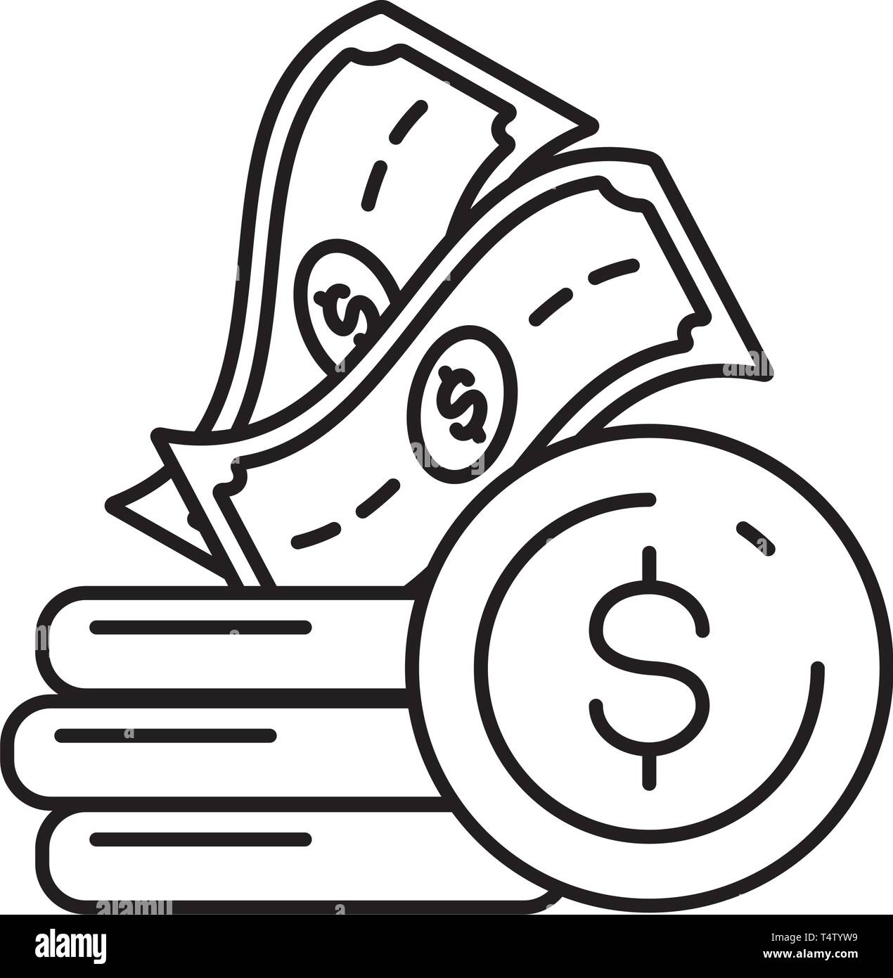 coins stacked banknote money Stock Vector Image & Art - Alamy