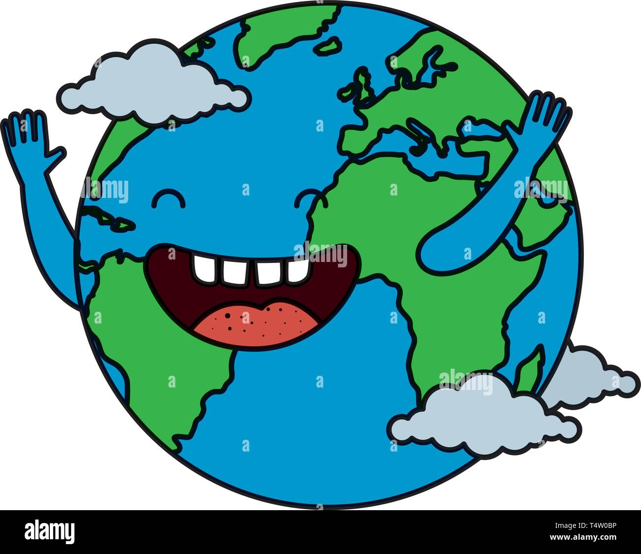 world planet earth with clouds character Stock Vector Image & Art - Alamy