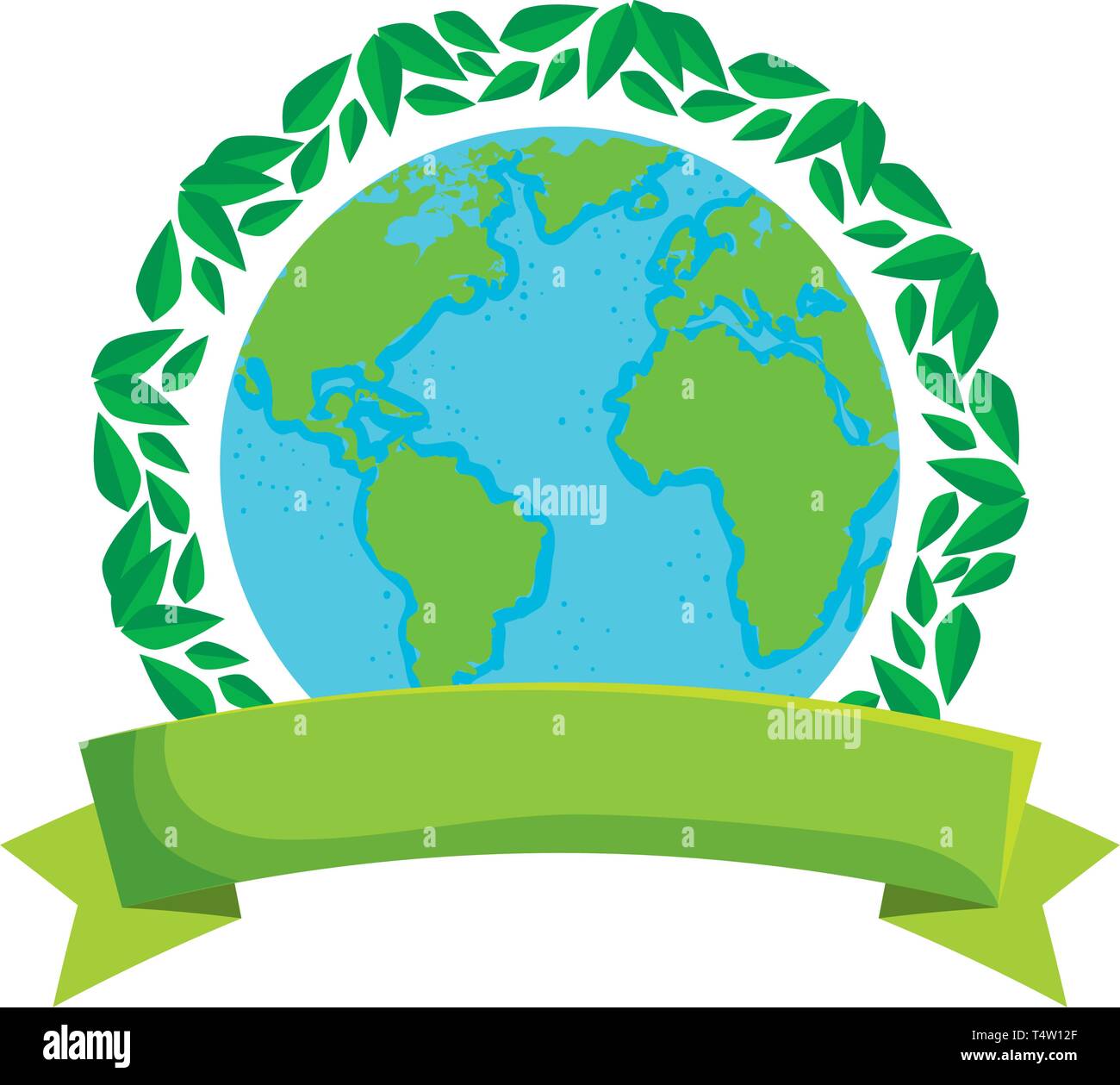 world planet earth with leafs plant Stock Vector Image & Art - Alamy