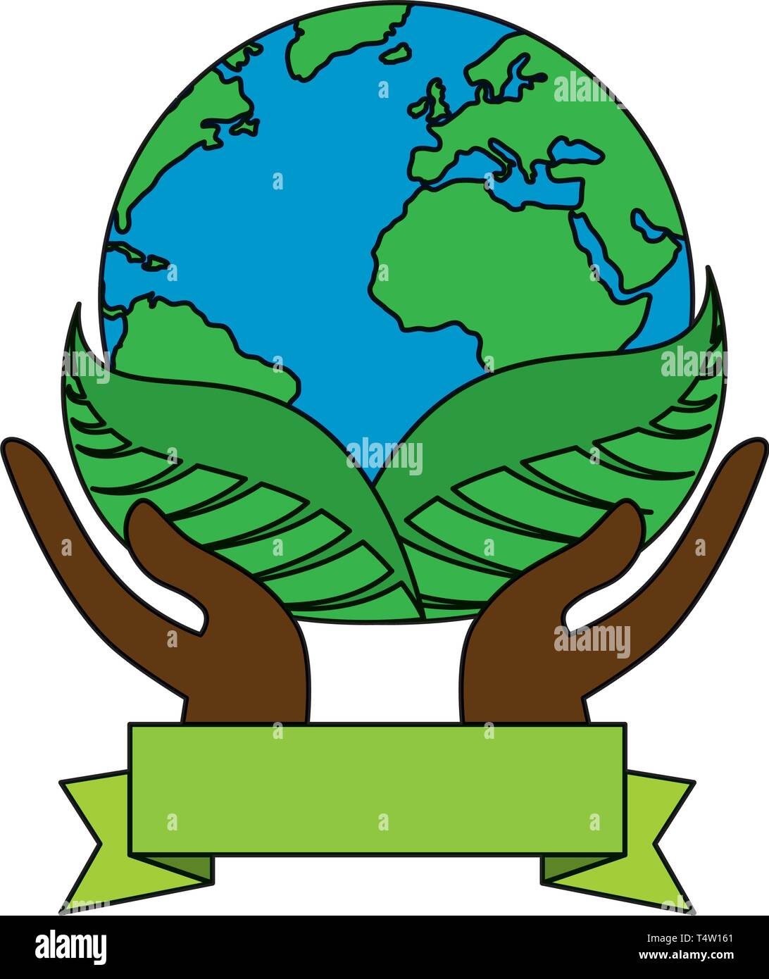 world planet earth with leafs plant Stock Vector Image & Art - Alamy