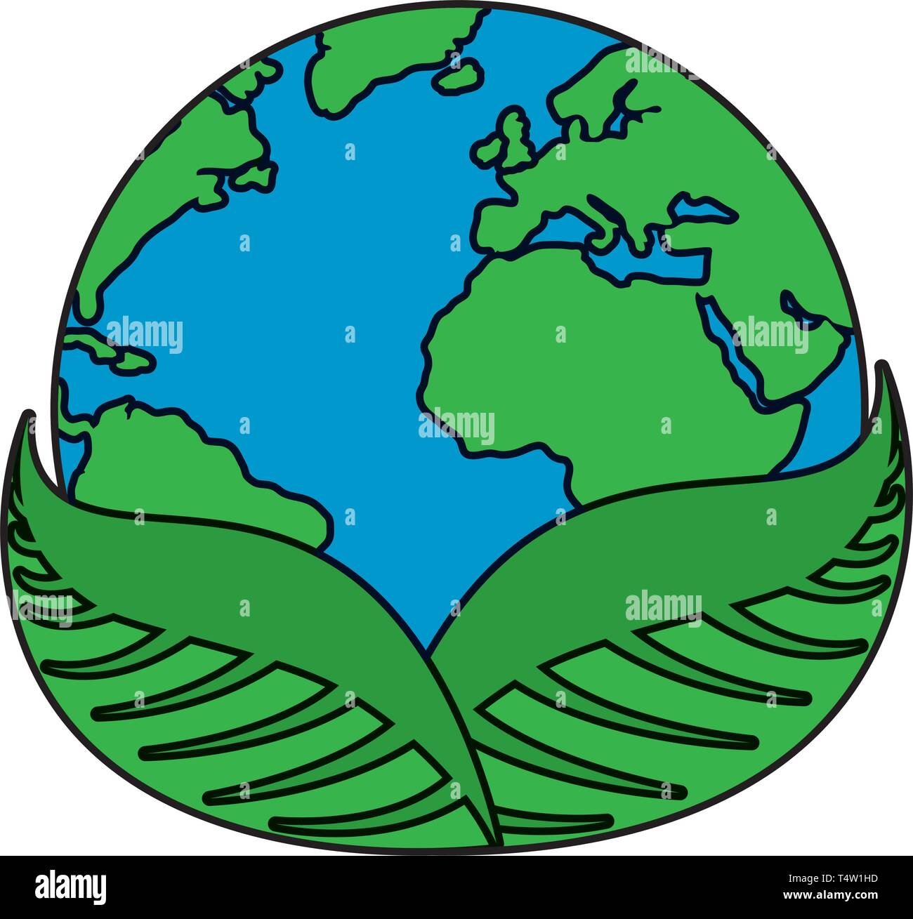 world planet earth with leafs plant Stock Vector Image & Art - Alamy