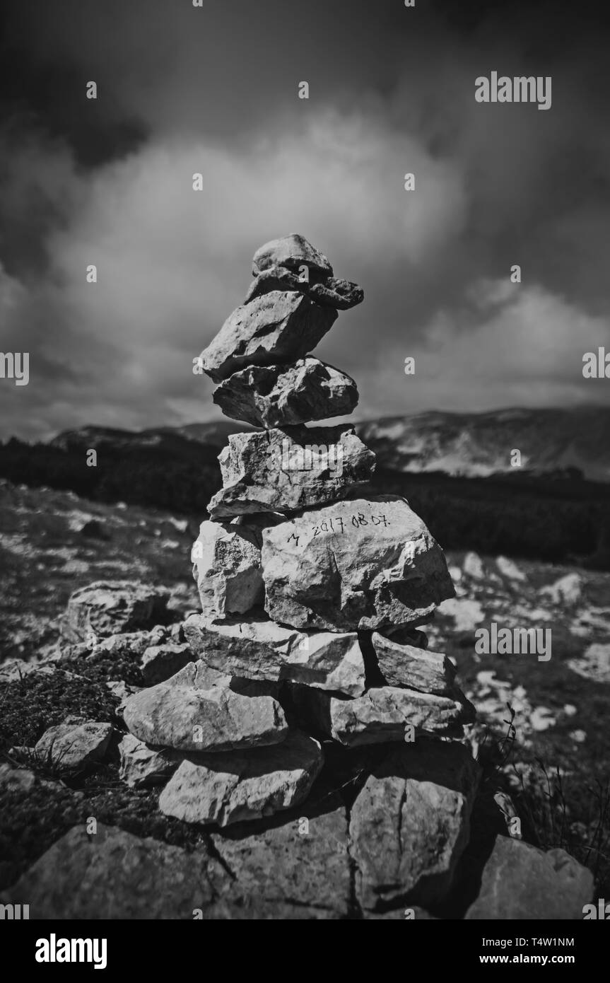 Hiking at the Rax in the Raxalpe Stock Photo