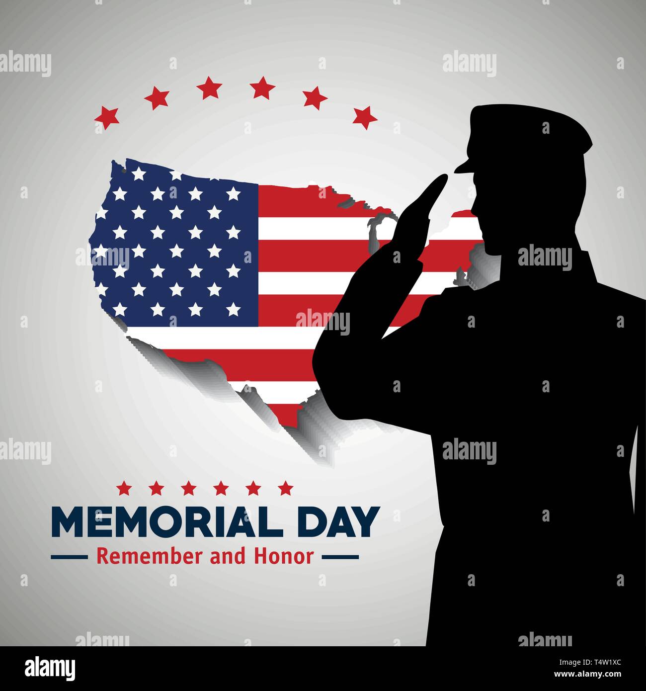 soldier with usa map flag to memorial day Stock Vector Image & Art - Alamy
