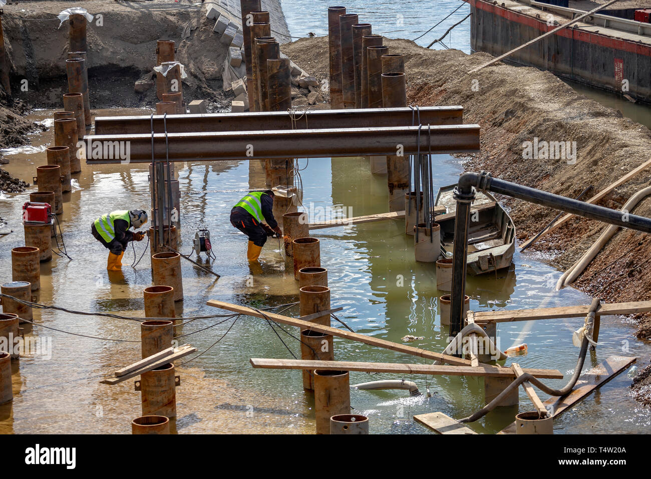 Welding and grinding in wet conditions. Abstract Dangers of welding