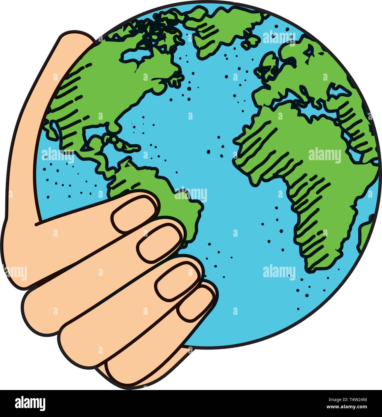 hand with world planet earth Stock Vector Image & Art - Alamy