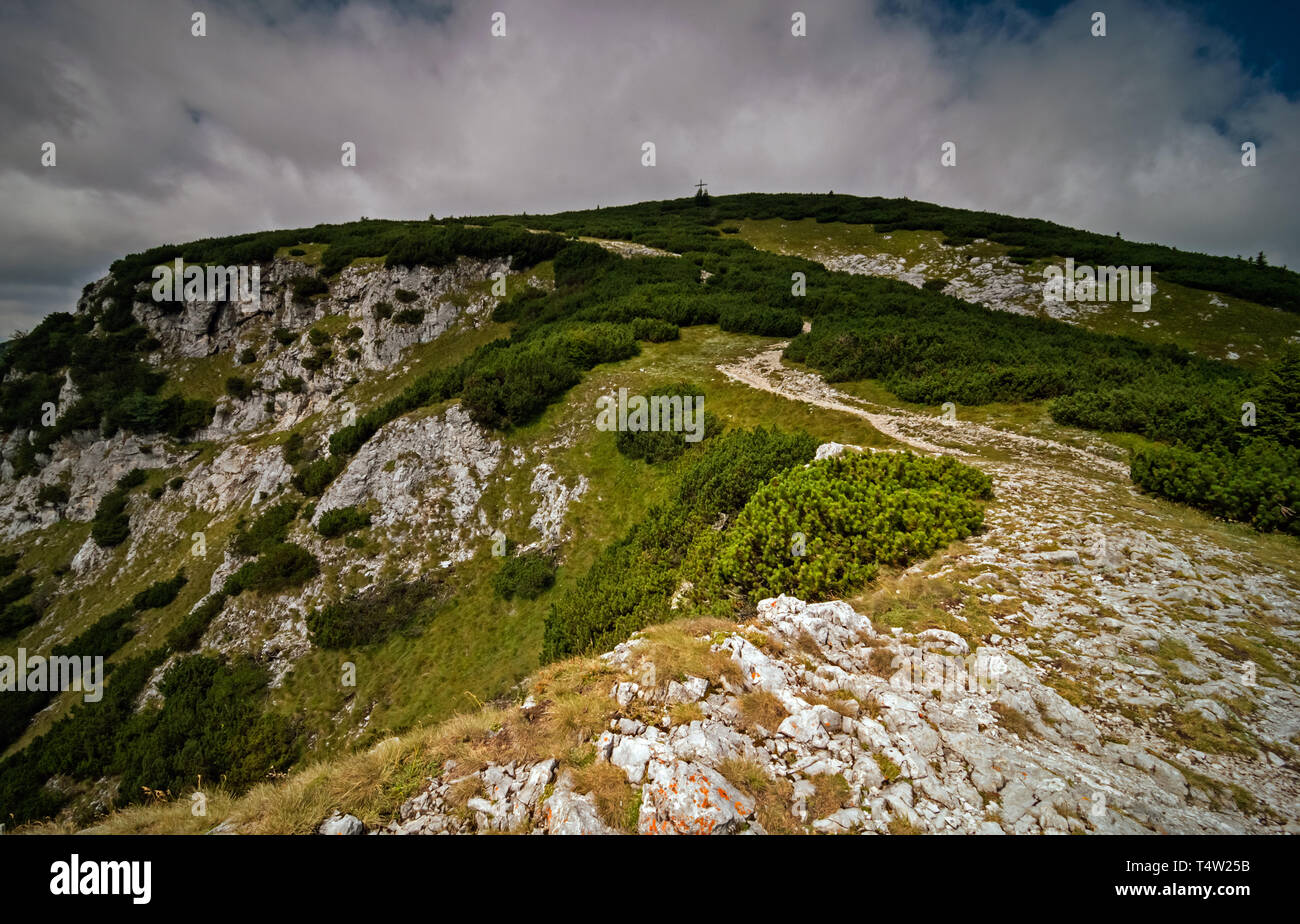 Hiking at the Rax in the Raxalpe Stock Photo