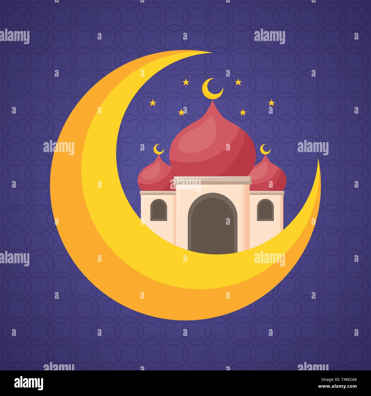 taj mahal half moon Stock Vector