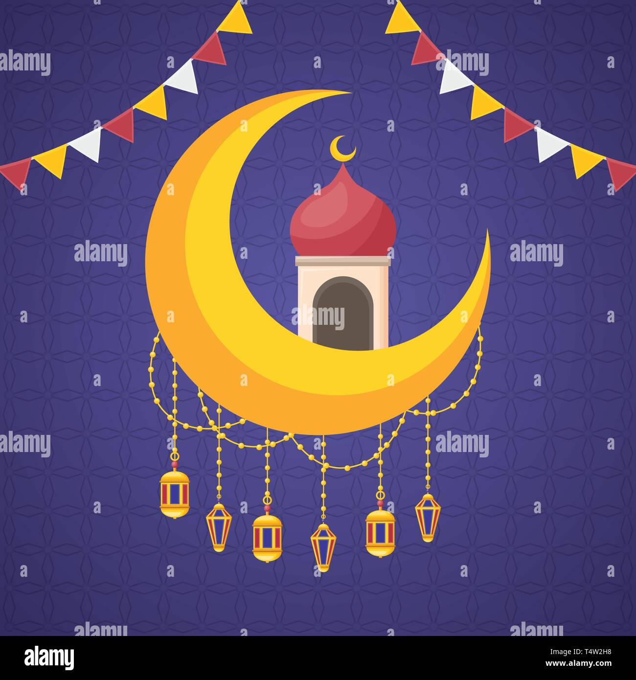 taj mahal half moon Stock Vector